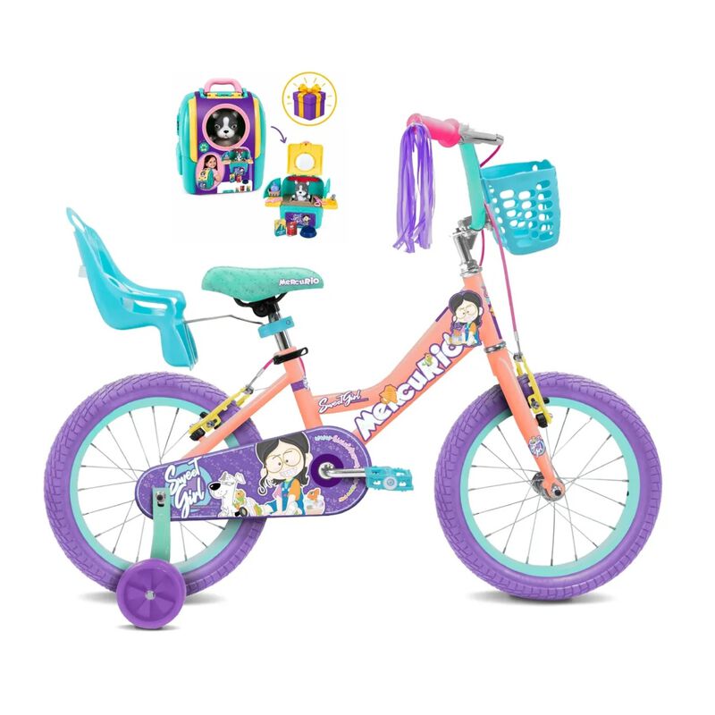Bicicleta Infantil Mercurio Sweet Girl R16 Salm... image number null