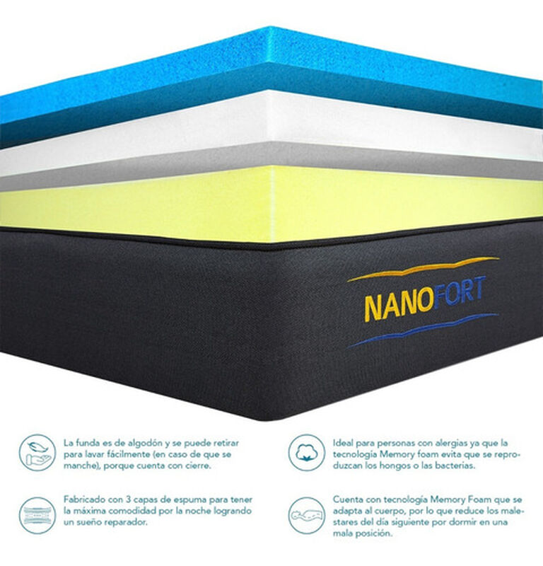 Colch&oacute;n King Size Memory Foam Ortop&eacute;dico 3 Capa... image number null