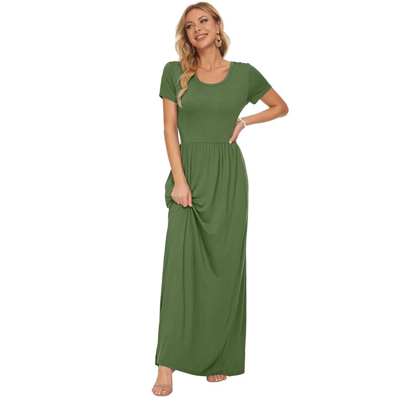 Vestido Maxi Verano Manga Corta Auselily XX-Lar... image number null