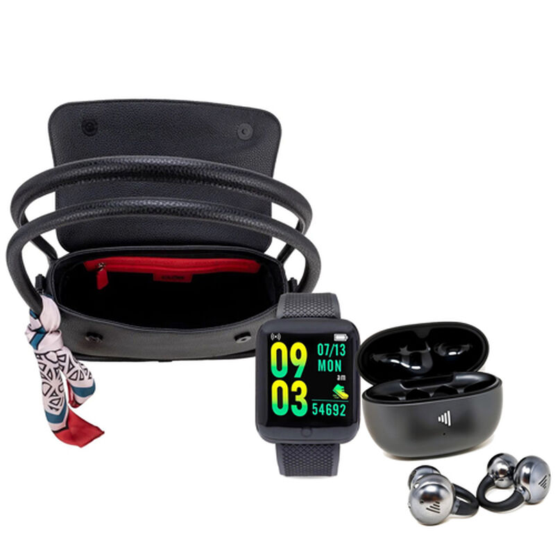 Kit Bolsa Cloe Con Mascada + Smartwatch Hyper T... image number null