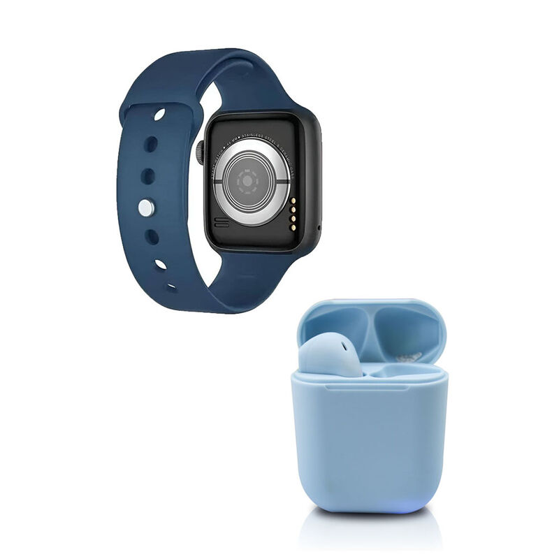 Kit smartwatch t500+ twins azul image number null