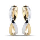 Arracadas Bicolor Oro 10k Elegantes | Bizzarro