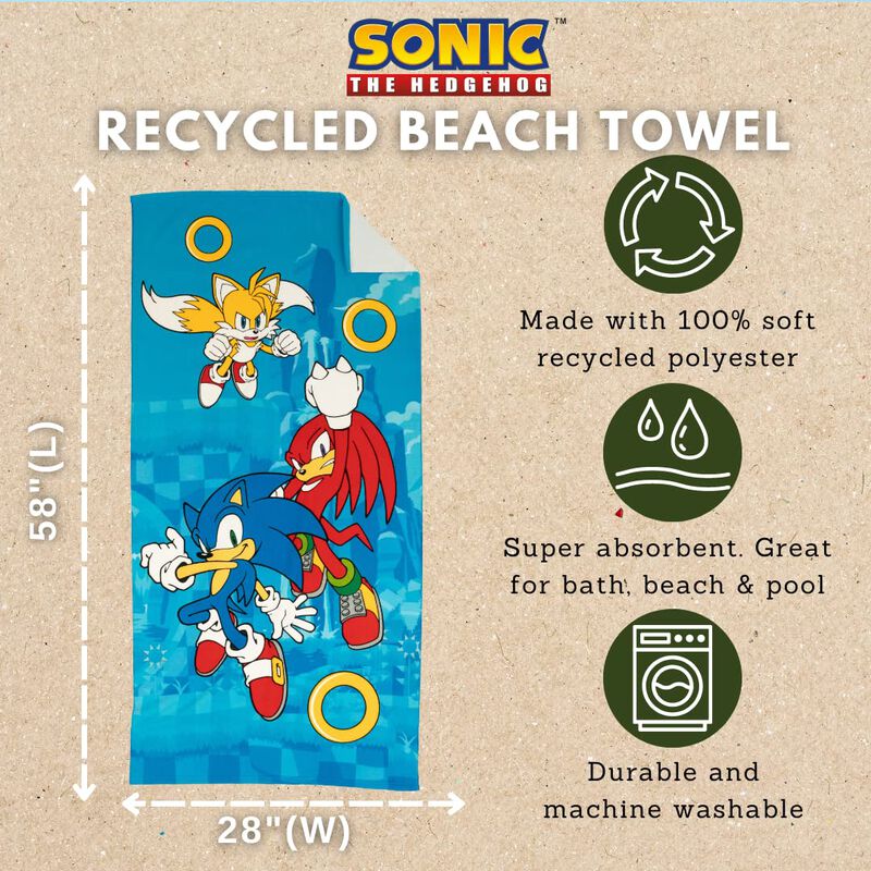 Toalla De Playa Franco Sonic The Hedgehog De Po... image number null