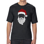 Camiseta Alta y Larga Word Art Para Hombre - Feliz Navidad - Negro