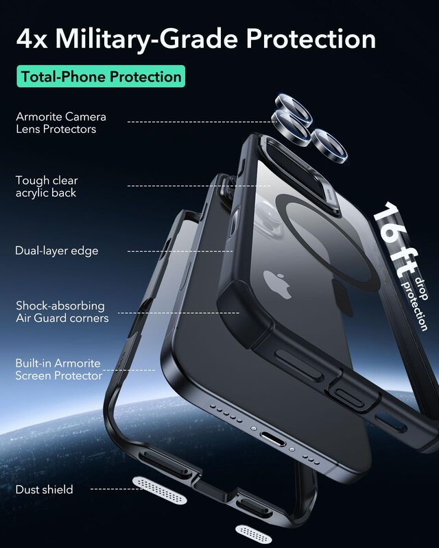 Funda Esr Para Iphone 16 Pro Max Con Soporte Y ... image number null