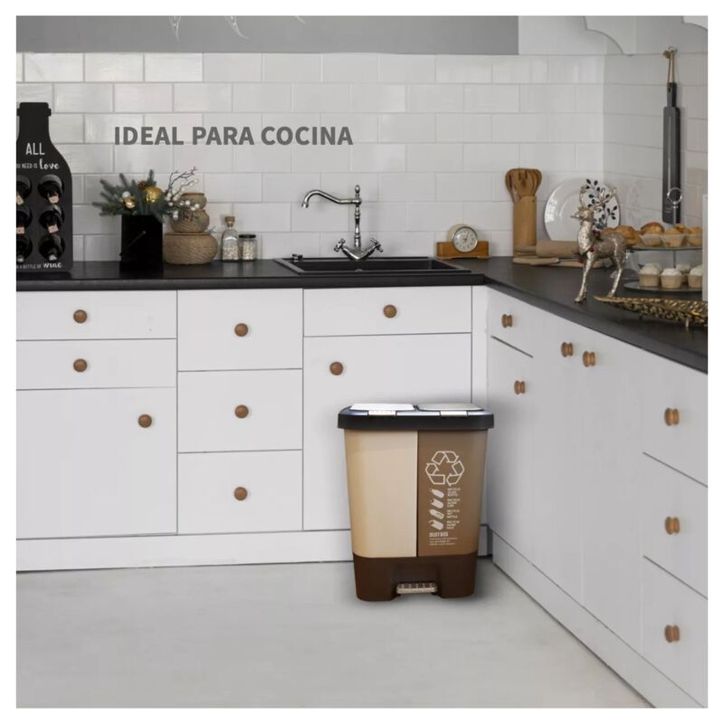 Basurero Doble Org&aacute;nico e Inorg&aacute;nico 20 Litros image number null