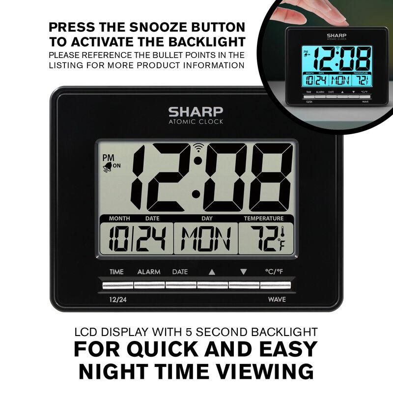 Reloj De Escritorio Atomic Sharp Spc932 Con Aju... image number null