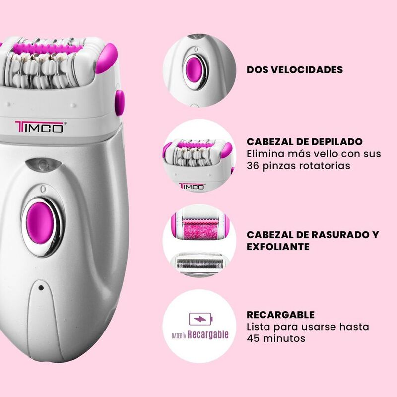 Depiladora Rasuradora Exfoliante Timco Recargab... image number null