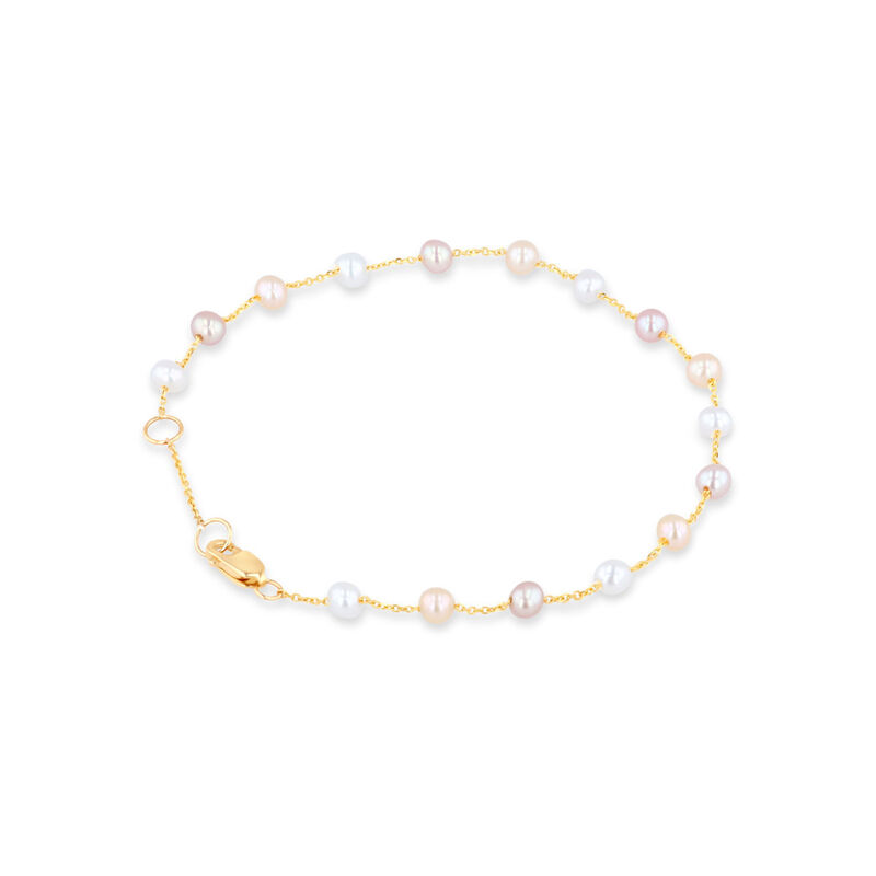 Pulsera De Oro Amarillo De 14K Con Perlas Multi... image number null