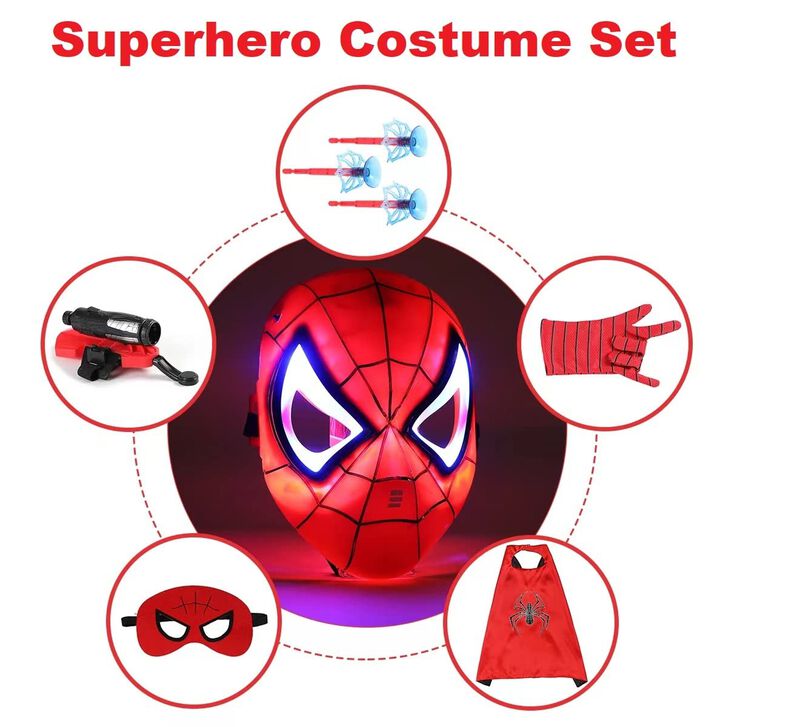 Disfraz Lsxlzqn De Superh&eacute;roe Con M&aacute;scaras, Cap... image number null