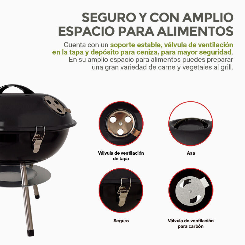 Asador de Carbón Parrilla Portatil Hikeo, 83344 image number null