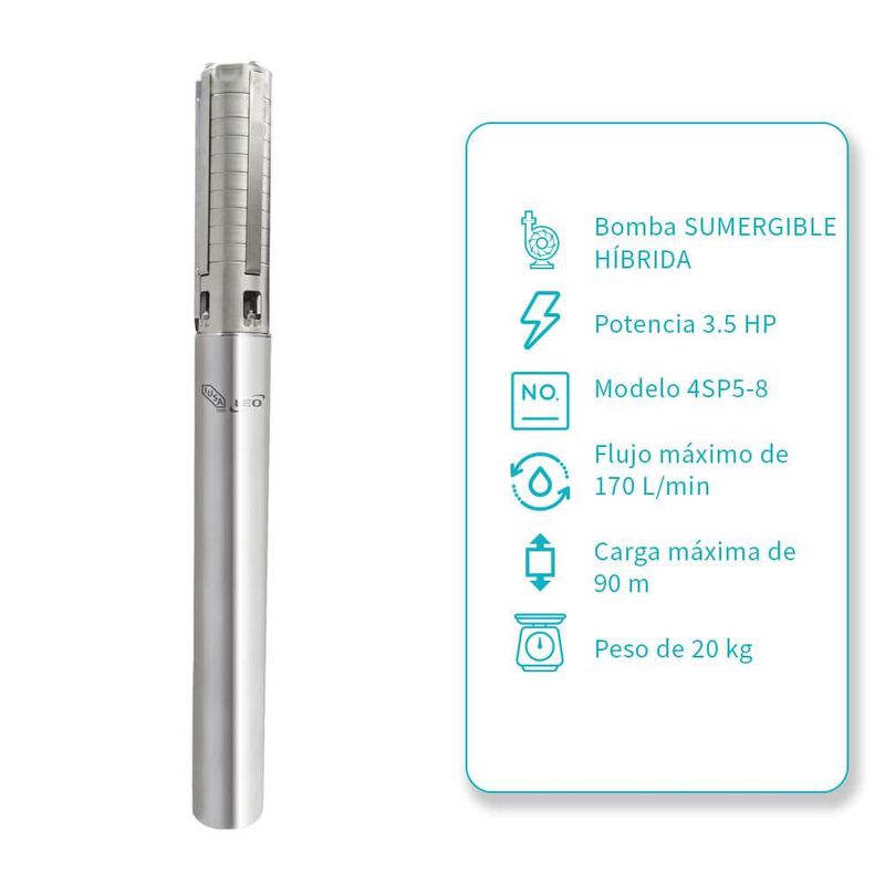 Bomba De Agua Sumergible Solar H&iacute;brida Tipo Bal... image number null