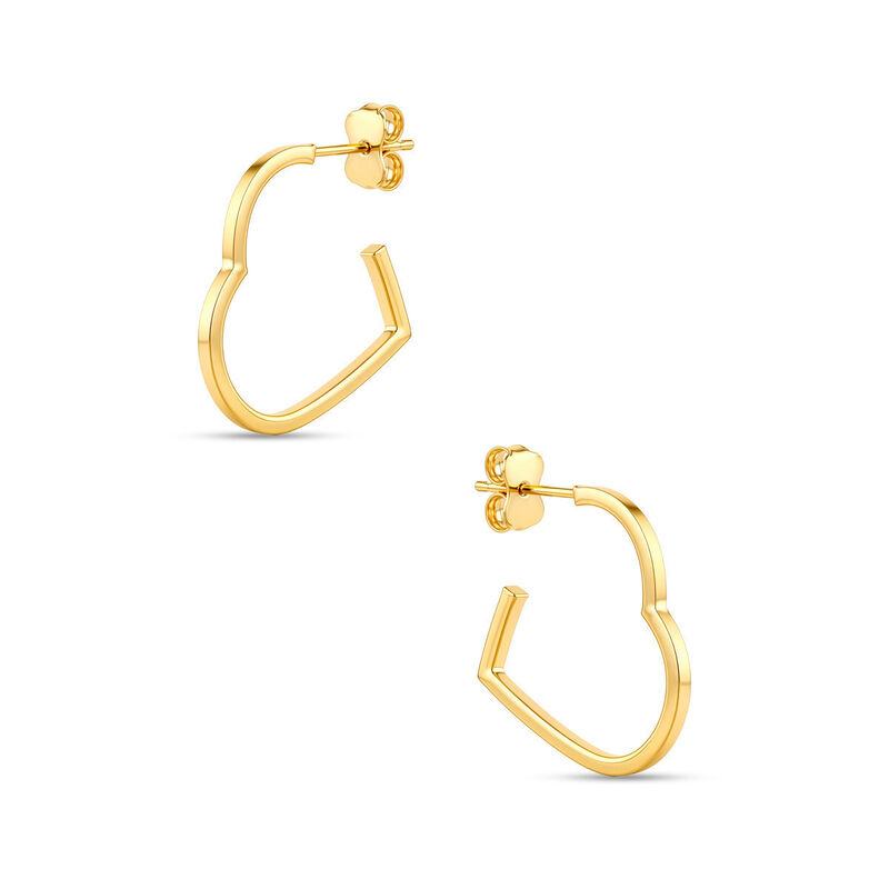 Aretes De Oro Amarillo 14k En Forma De Coraz&oacute;n image number null