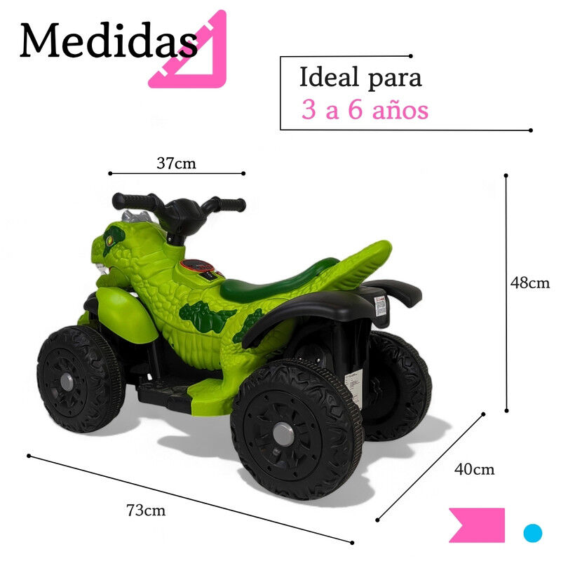 Cuatrimoto El&eacute;ctrica Infantil D/ Dinosaurio TEK... image number null