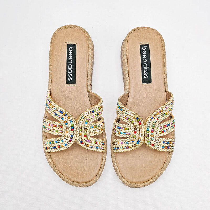 Been Class sandalia piso para mujer beige multi... image number null
