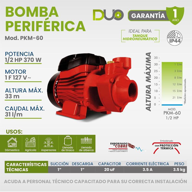 Bomba Periferica Duo Igoto PKM60 Mayor Flujo de... image number null