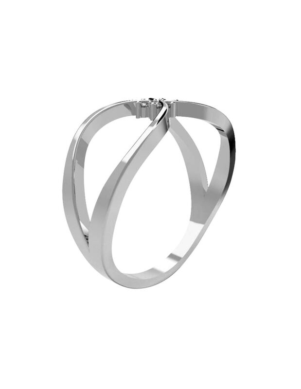 Anillo de Compromiso en Oro Blanco 10K con Circ... image number null