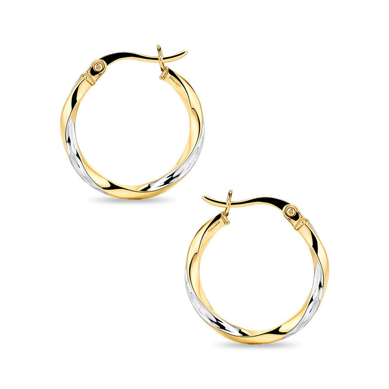 Arracadas Oro 10k Con Platinado 14 mm | Bizzarr... image number null