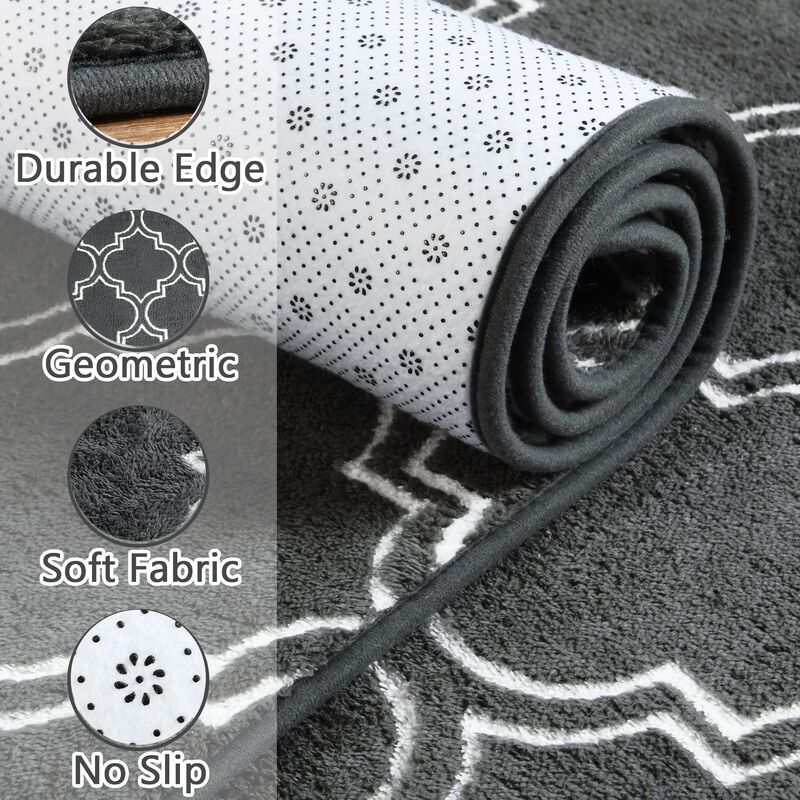 Alfombra Chicrug Shag Geom&eacute;trica Moderna, 160 X... image number null
