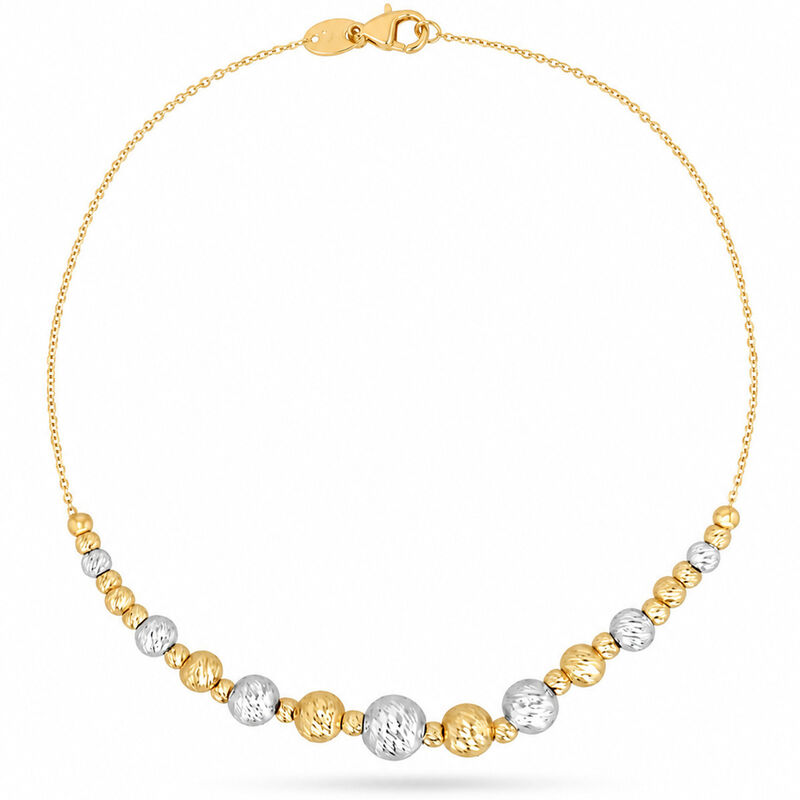 Pulsera De Oro Amarillo Y Blanco 14k (21.5 Cm A... image number null