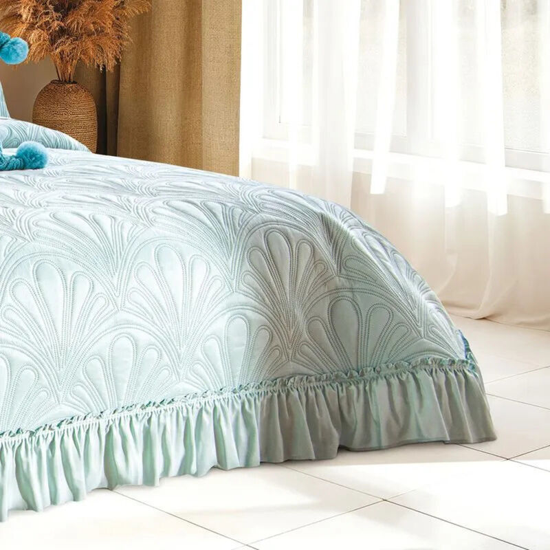 Colcha Neo Menta Con Funda Y Olan Individual Co... image number null