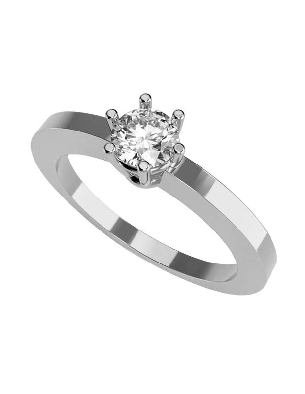 Anillo de Compromiso en Oro Blanco 10K con Circ... image number null