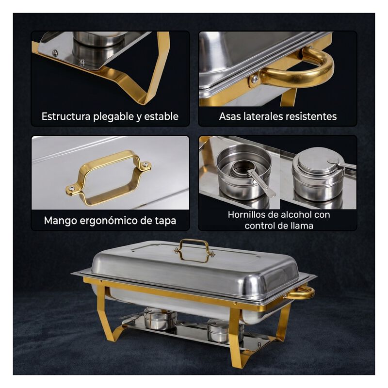 Bufetera Chafer Kit 4pz Acero Inox 11l Catering... image number null