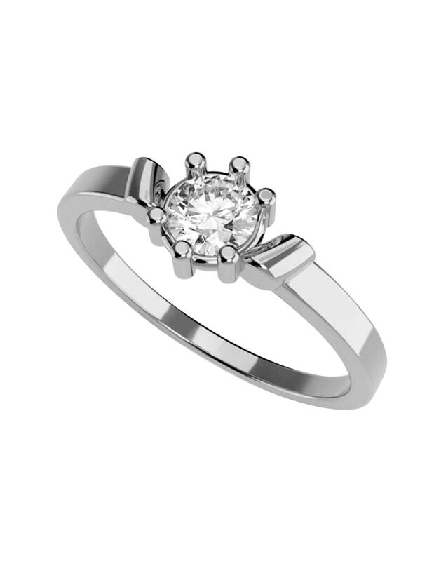 Anillo de Compromiso en Oro Blanco 10K con Circ... image number null