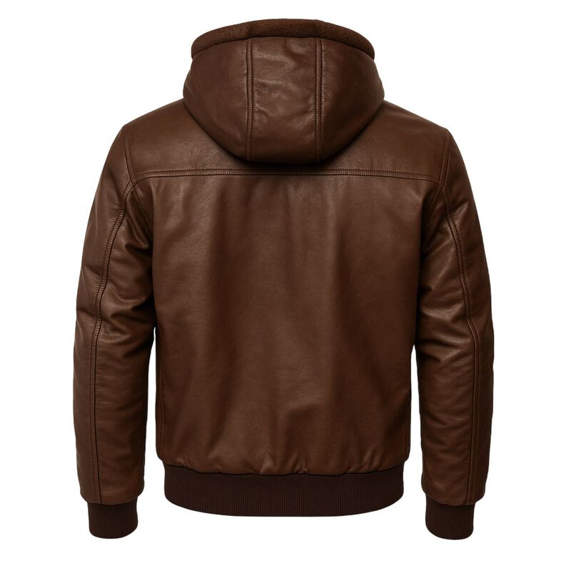 Chamarra Pu Con Gorro De Felpa Para Caballero A... image number null