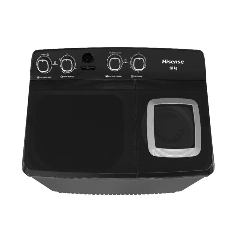 Lavadora Hisense Wsa1804P Dos Tinas 18 Kg Gris ... image number null