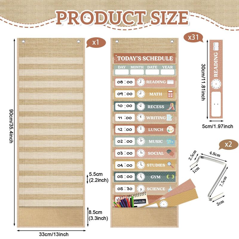 Cartel De Horario Pasimy 89x33 cm 31 tarjetas R... image number null