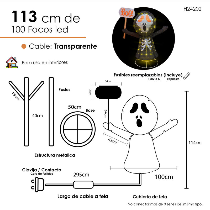 Decoraciones Metalica Halloween con Forma de Fa... image number null