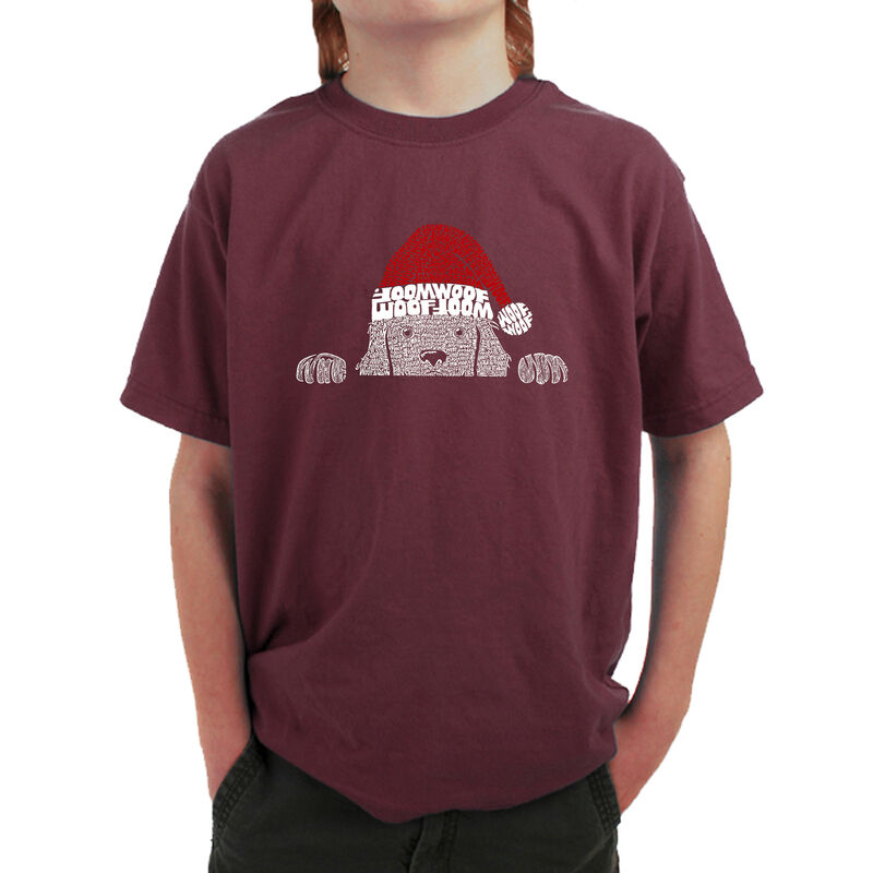 Camiseta Word Art Para Ni&ntilde;o - Perro Navide&ntilde;o As... image number null