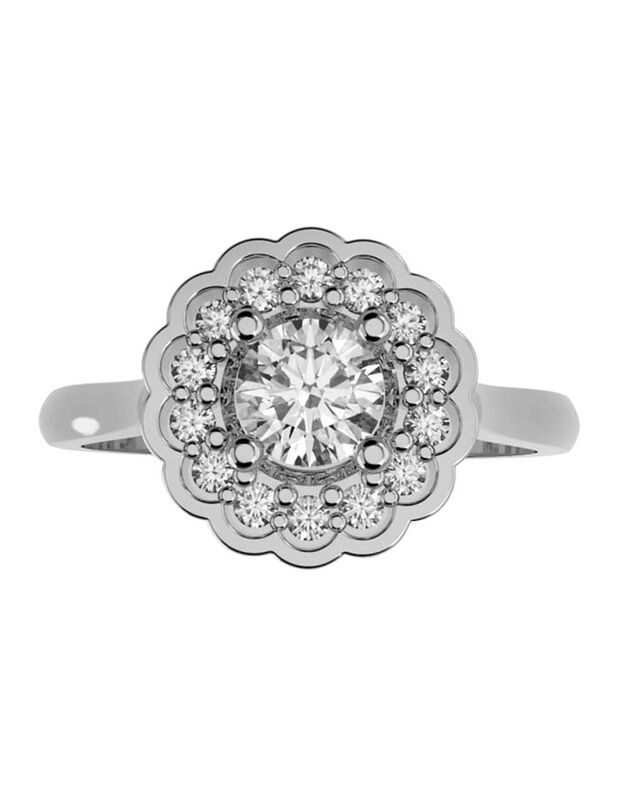 Anillo de Compromiso en Oro Blanco 14K con Circ... image number null