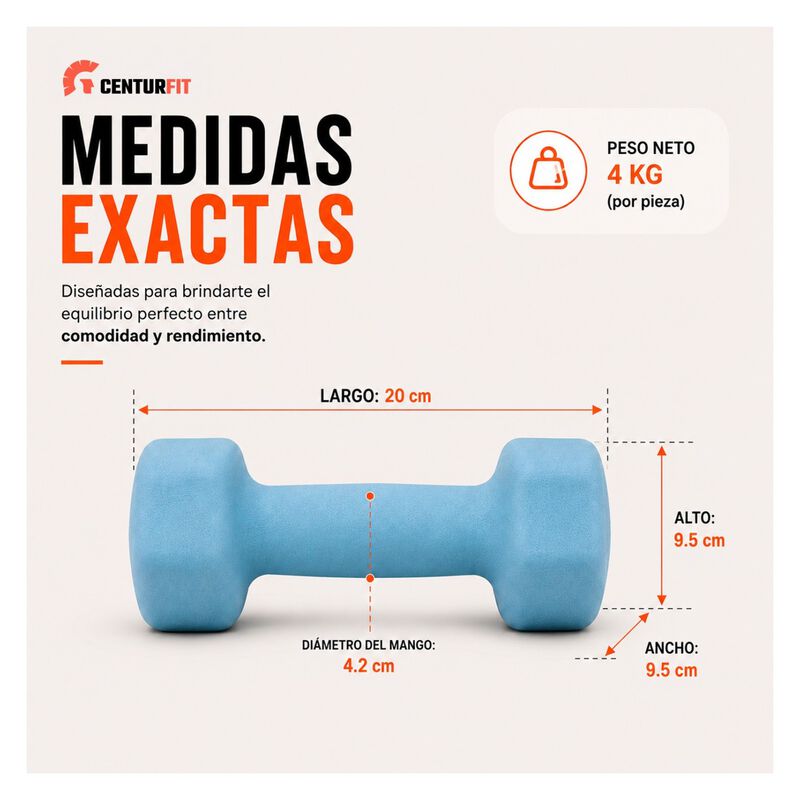 Par Mancuernas Pesa Neopreno Suave 4 Kg Antides... image number null