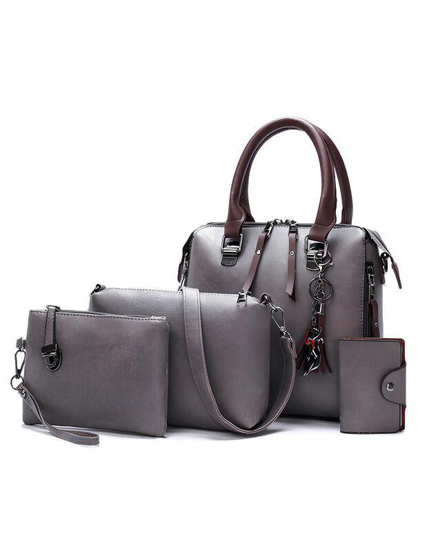 Set De Bolsa Pink Brule De Cuero Para Mujer image number null