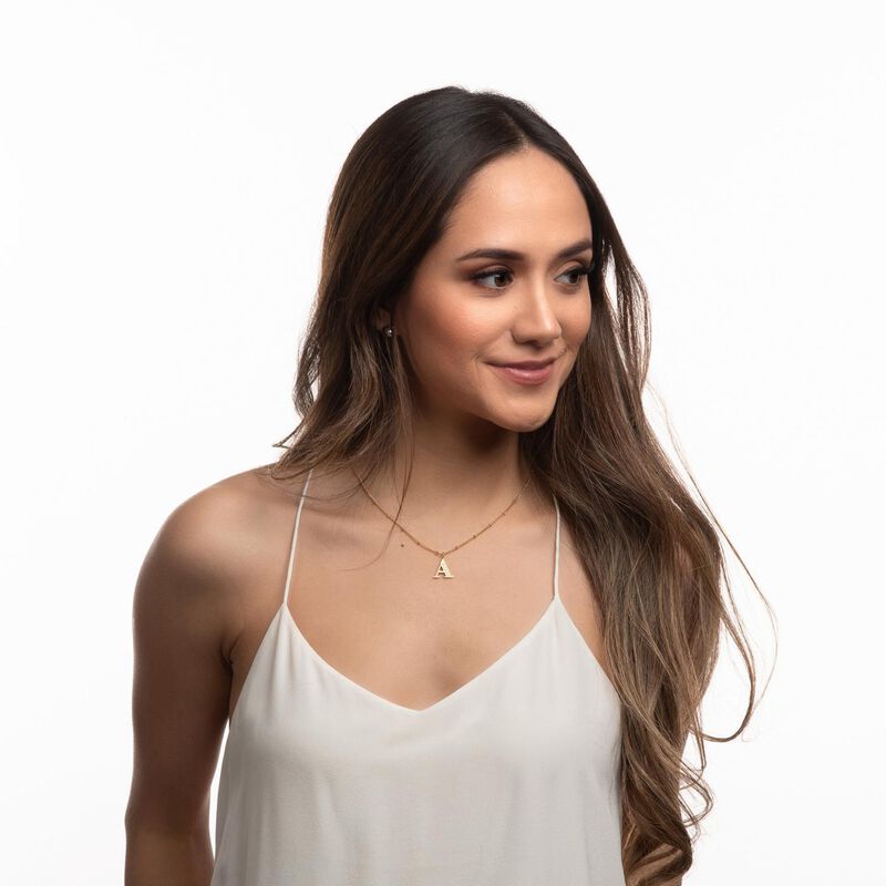 Collares Mujer Inicial Letras Ba&ntilde;o Oro 18k Zirc... image number null