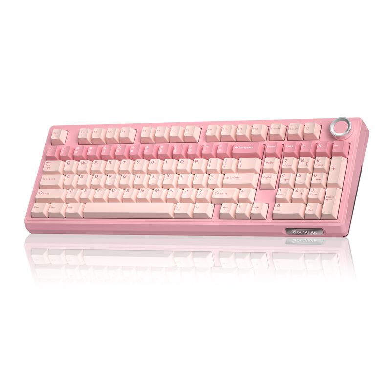 Teclado Solakaka Ki99 Pro 96% Inal&aacute;mbrico Rosa image number null