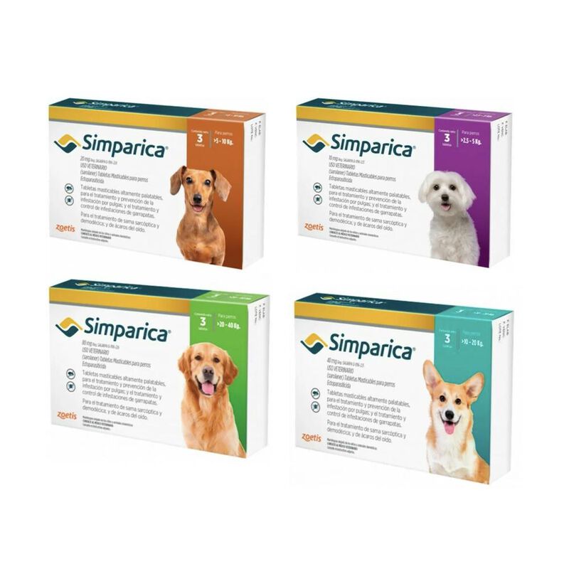 Simparica 40 mg 1 x 3 tab Caja con blister con ... image number null