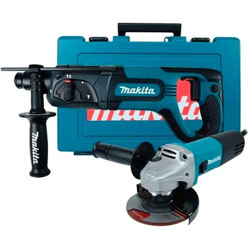 Combo Makita HR2475X4 SDS Plus + Esmeriladora P... image number null