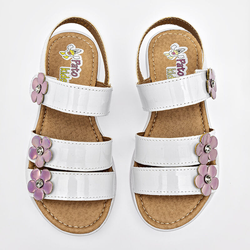 Pato kids sandalia para ni&ntilde;a blanco cod 140388-... image number null