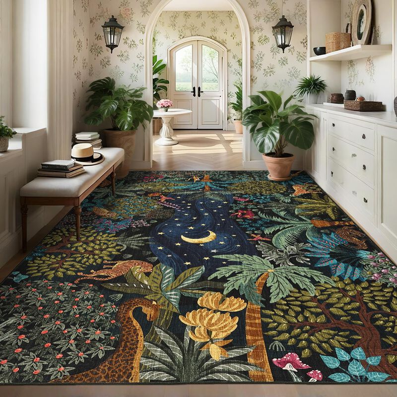 Alfombra Garveehome 152x229 Cm Verde Selva Lava... image number null