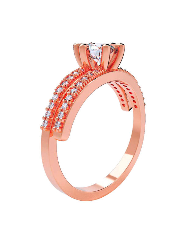 Anillo de Compromiso de 14K con Diamante de Lab... image number null