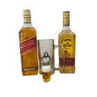 2 Botellas Tequila Jose cuervo Especial Reposado 695ml + 1 Botella Johnnie Walker Red Label 700ml + Destapador + Vaso Cristal