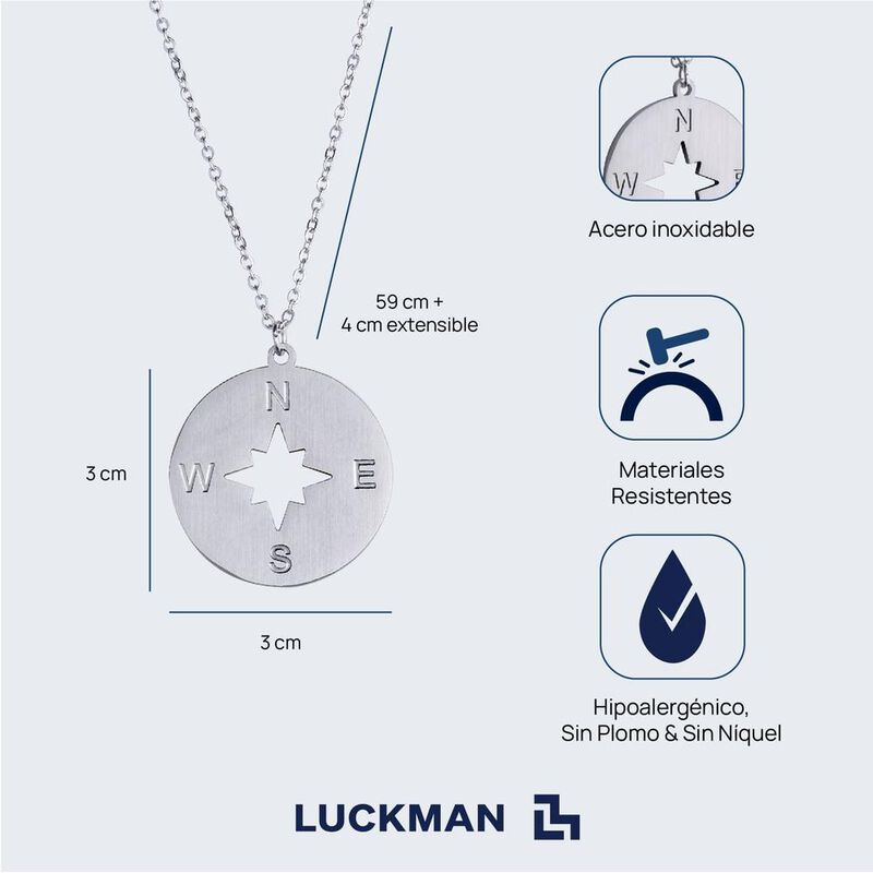 Collar Hombre Acero Inoxidable, Cadena Dije, Jo... image number null