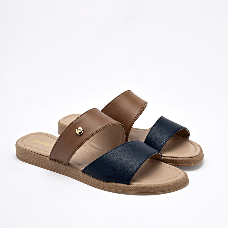 Moramora Sandalia para mujer camel marino image number null