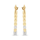 Arracadas Ovaladas De Oro Amarillo Y Blanco 10K (10 X 16 Mm Aprox)