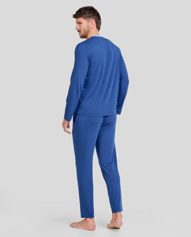 Pijama Modal Abierto para Hombre Marino image number null