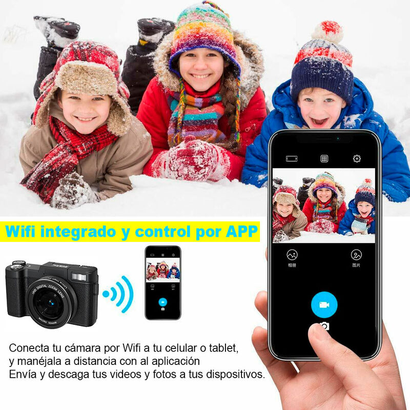 Cámara Digital Dsrl Vak 3500 Lcd 3' 64mp App Le... image number null