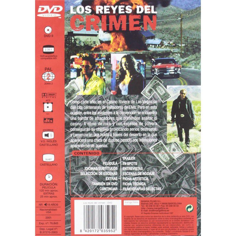 Los Reyes Del Crimen (dvd) 2001 3000 Millas Has... image number null